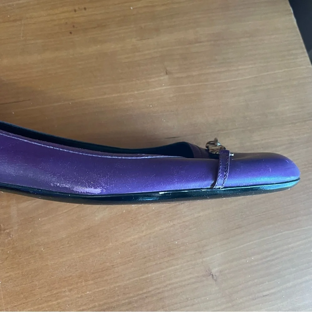 Vintage GUCCI Purple Leather Ballet Flats - 40C - Picture 11 of 15